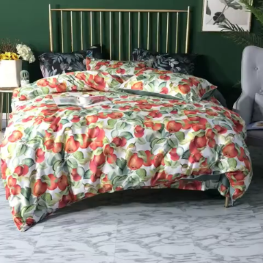 91家纺网 家纺一手货源 找家纺 优然居家纺 2019春新款数码印花四件套玛琪