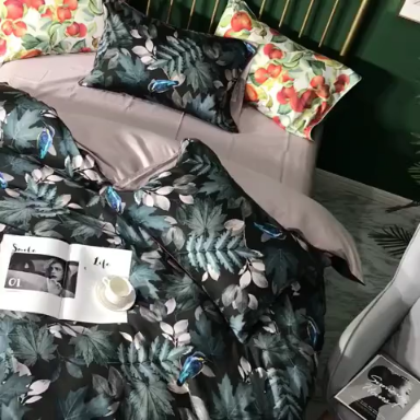 91家纺网 家纺一手货源 找家纺 优然居家纺 2019春新款数码印花四件套肖娜