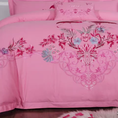 91家纺网 家纺一手货源 找家纺 2023新款 全棉大红婚庆四件套结婚床品套件