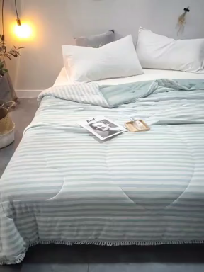 91家纺网 家纺一手货源 找家纺 羋多家纺 2020新款针织全棉&amp;凉感夏被 针织-绿