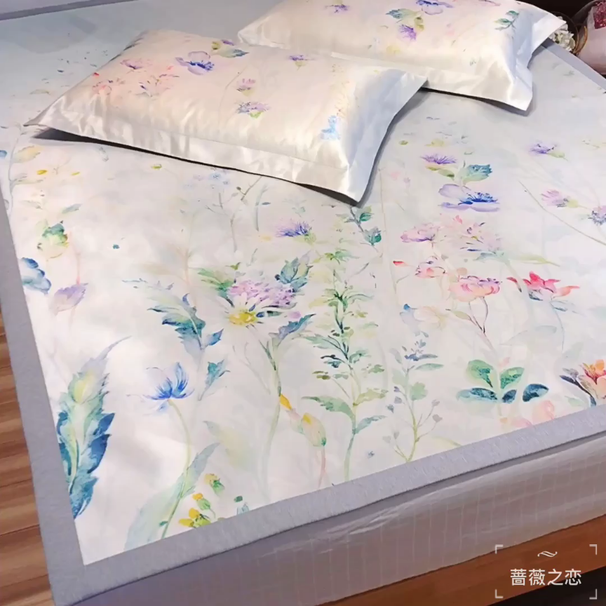91家纺网 家纺一手货源 找家纺 本希 2019年水洗养生席数码印花单席款 蔷薇之恋