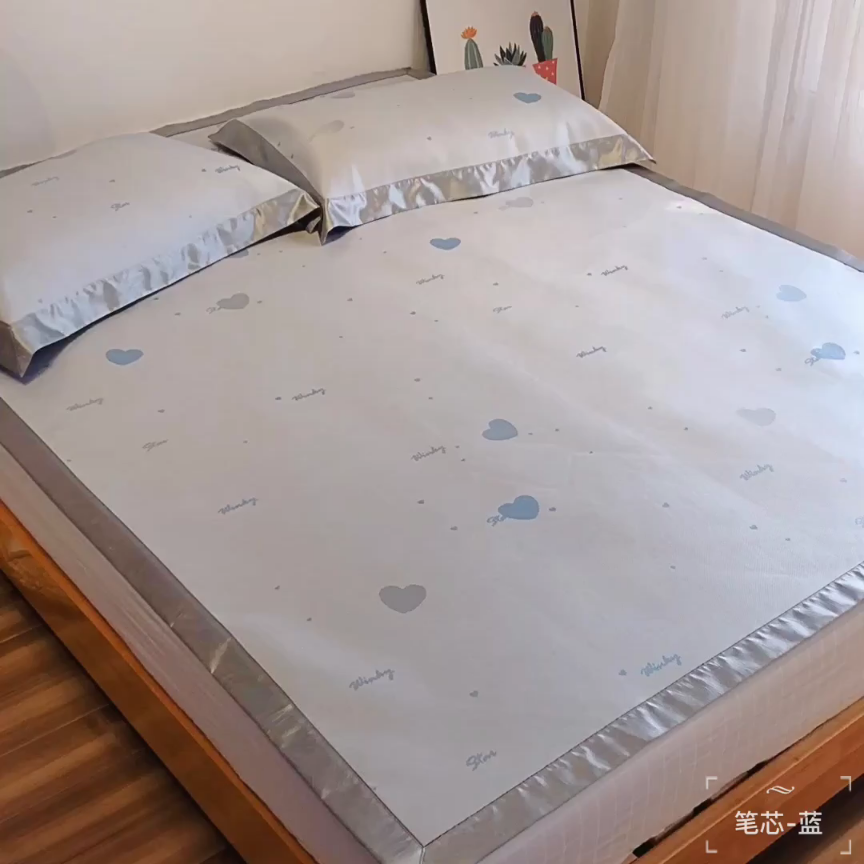 91家纺网 家纺一手货源 找家纺 本希 2019年水洗养生席提花单席款 笔芯-蓝