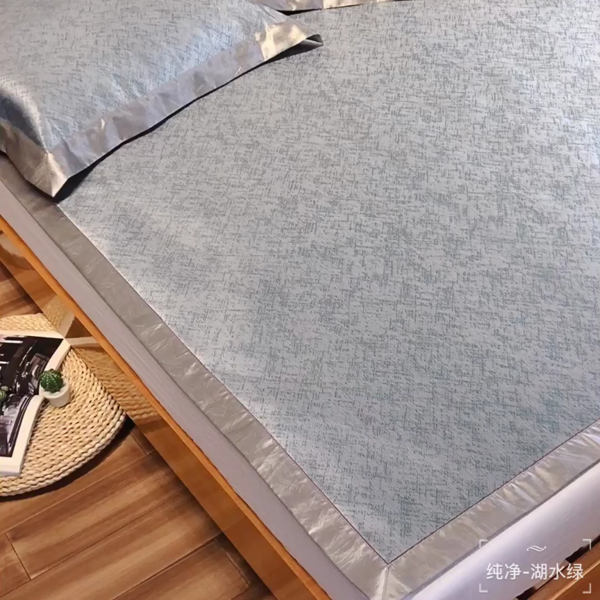 91家纺网 家纺一手货源 找家纺 本希 2019年水洗养生席提花单席款 纯净-绿