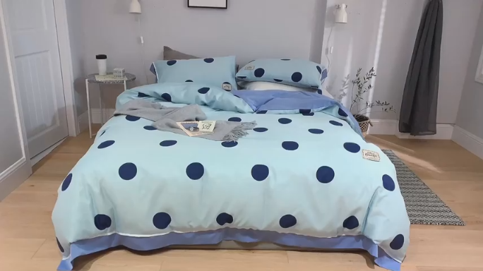 91家纺网 家纺一手货源 找家纺 棉生活 2019新款轻奢简约系列四件套 波利