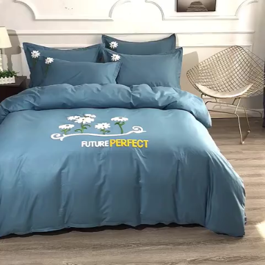 91家纺网 家纺一手货源 找家纺 13372田园风全棉毛巾绣四件套纯棉绣花四件套全棉刺绣四件套