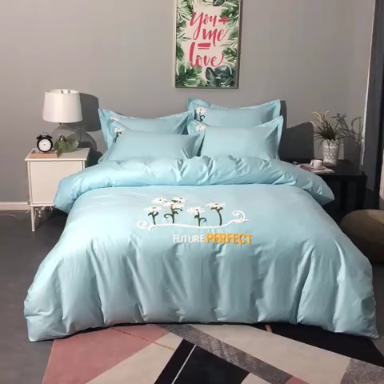 91家纺网 家纺一手货源 找家纺 13372田园风全棉毛巾绣四件套纯棉绣花四件套全棉刺绣四件套