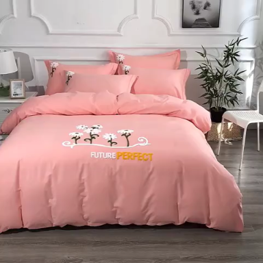 91家纺网 家纺一手货源 找家纺 13372田园风全棉毛巾绣四件套纯棉绣花四件套刺绣 夏花绽放