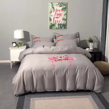 91家纺网 家纺一手货源 找家纺 13372田园风全棉毛巾绣四件套纯棉绣花四件套全棉刺绣四件套