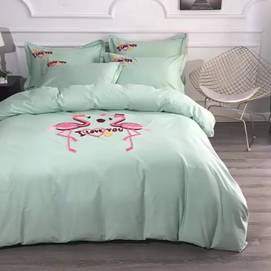 91家纺网 家纺一手货源 找家纺 13372田园风全棉毛巾绣四件套纯棉绣花四件套全棉刺绣四件套