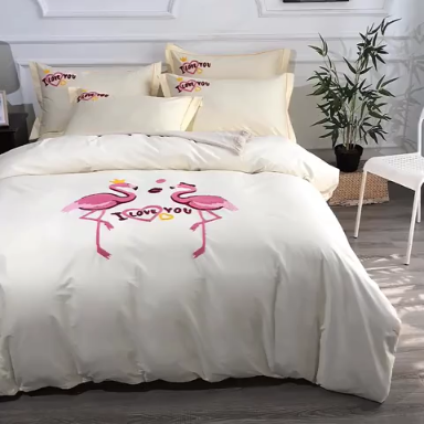 91家纺网 家纺一手货源 找家纺 13372田园风全棉毛巾绣四件套纯棉绣花四件套全棉刺绣四件套