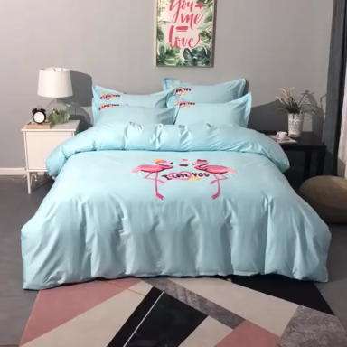 91家纺网 家纺一手货源 找家纺 13372田园风全棉毛巾绣四件套纯棉绣花四件套全棉刺绣四件套