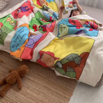 91家纺网 家纺一手货源 找家纺 星期八 2019新款ins风夏被 马里奥