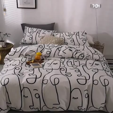 91家纺网 家纺一手货源 找家纺 （总）艾沁 纯棉北欧简约风系列四件套