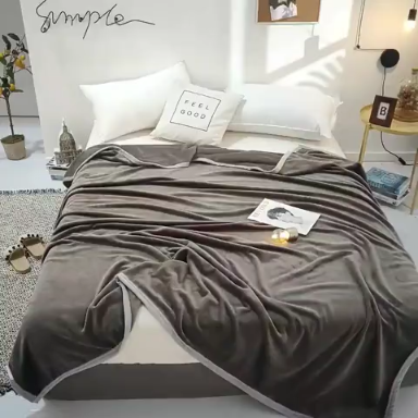 91家纺网 家纺一手货源 找家纺 羋多家纺 2023新款云貂绒系列毛毯 太空灰