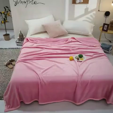 91家纺网 家纺一手货源 找家纺 羋多家纺 2023新款云貂绒系列毛毯 少女粉