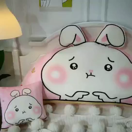 91家纺网 家纺一手货源 找家纺 永光新款原创设计水晶绒卡通床头靠垫 儿童床上大靠枕双人靠背