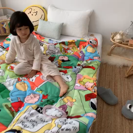 91家纺网 家纺一手货源 找家纺 星期八 2019新款史努比春秋被 史努比·童真