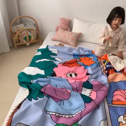 91家纺网 家纺一手货源 找家纺 星期八 2019新款豆豆毯 Lucky喵