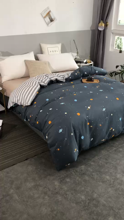 91家纺网 家纺一手货源 找家纺 圣锦 全棉单被套 探索宇宙