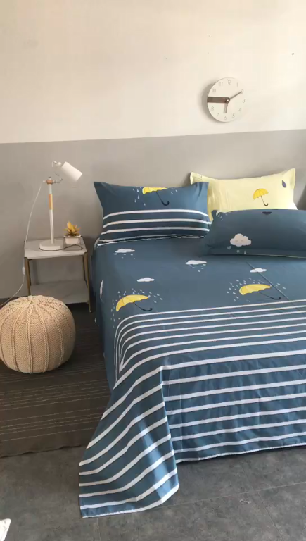 91家纺网 家纺一手货源 找家纺 圣锦 全棉单床单 爱在雨季