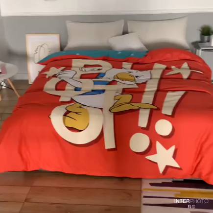 91家纺网 家纺一手货源 找家纺 总单品大版全棉被套纯棉卡通被套儿童被套四件套学生被套单被套