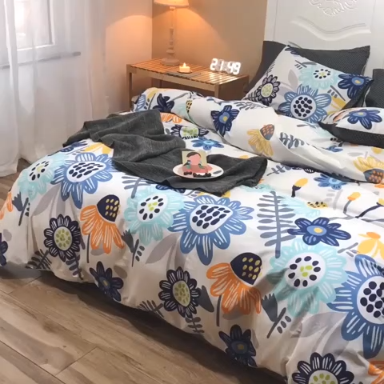91家纺网 家纺一手货源 找家纺 珺柔家纺 2019新款13372全棉四件套 花海