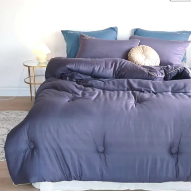 91家纺网 家纺一手货源 找家纺 莱福仕 2022 莫代尔刺绣冬被系列 冬被罗兰紫