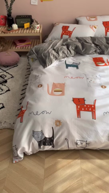 91家纺网 家纺一手货源 找家纺 时年 2019棉加绒系列三四件套 喵星人