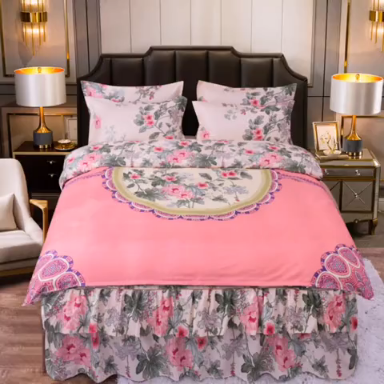 91家纺网 家纺一手货源 找家纺 （总）梦柏家纺 2019新款加厚磨毛大版四件套床单款