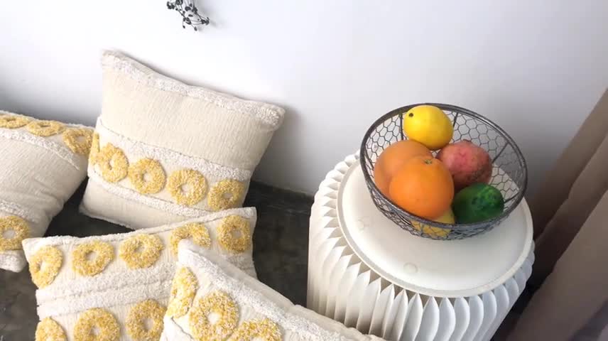 91家纺网 家纺一手货源 找家纺 （总）918家纺 2021丹吉尔ins波西米亚风情簇绒抱枕