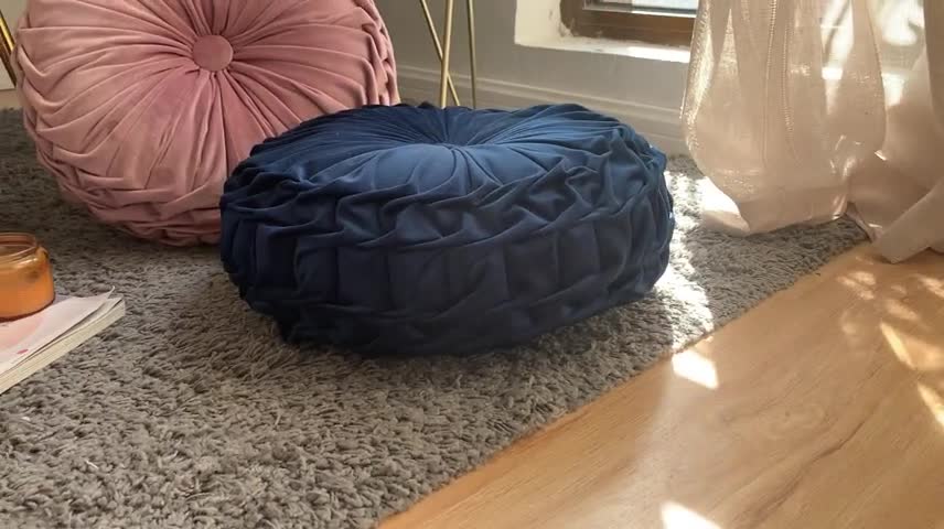 91家纺网 家纺一手货源 找家纺 （总）918家纺 2021欧式轻奢风纯手工圆形坐垫抱枕