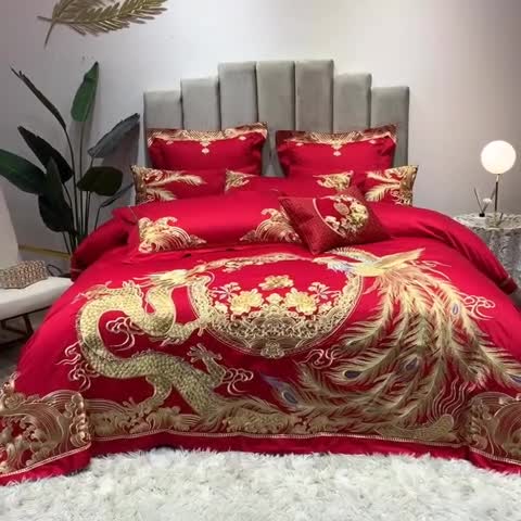 91家纺网 家纺一手货源 找家纺 馨蕊家居 2021新款100支高端婚庆四件套 世纪婚礼