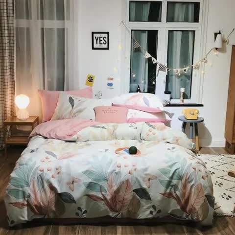 91家纺网 家纺一手货源 找家纺 窝米 2019新款圆网棉加绒四件套床单款 梦境