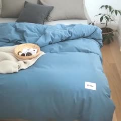 91家纺网 家纺一手货源 找家纺 蓝巢家纺 2020年春夏新品全棉加厚水洗棉床单 宾利蓝