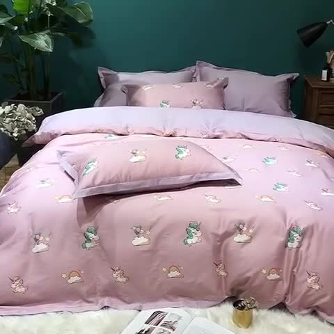 91家纺网 家纺一手货源 找家纺 太古汇 2020新款60支数码印花四件套 碧琦-粉