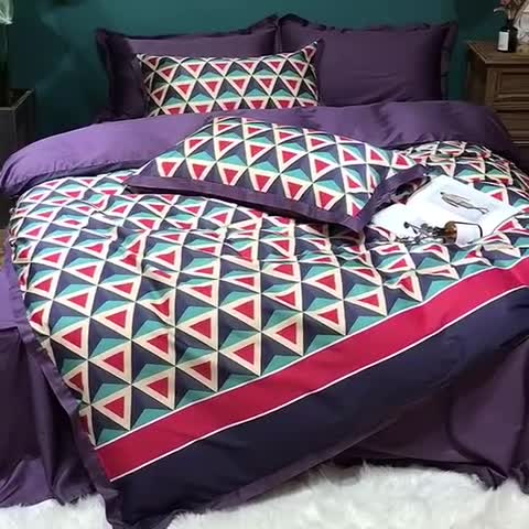 91家纺网 家纺一手货源 找家纺 太古汇 2020新款60支数码印花四件套 雷切尔