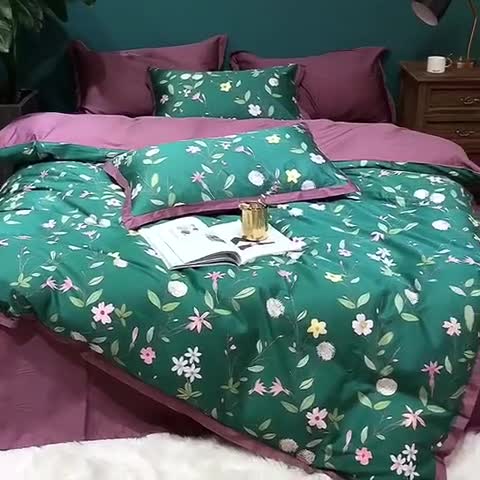 91家纺网 家纺一手货源 找家纺 太古汇 2020新款60支数码印花四件套 曼迪