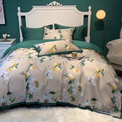 91家纺网 家纺一手货源 找家纺 太古汇 2020新款60长绒棉印花四件套 塞尔马-米