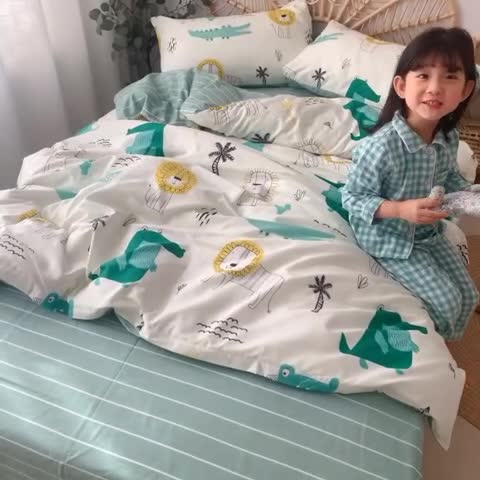 91家纺网 家纺一手货源 找家纺 星期八 2020新款13372全棉四件套 鳄鱼Lion