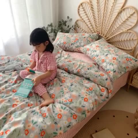 91家纺网 家纺一手货源 找家纺 星期八 2020新款13372全棉四件套 漫花遍野