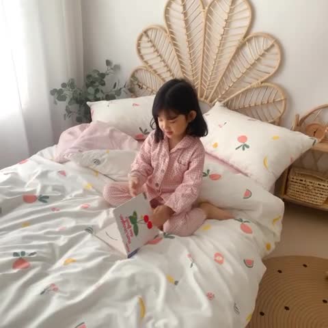 91家纺网 家纺一手货源 找家纺 星期八 2020新款13372全棉四件套 水果派