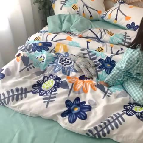 91家纺网 家纺一手货源 找家纺 星期八 2020新款13372全棉四件套 太阳花