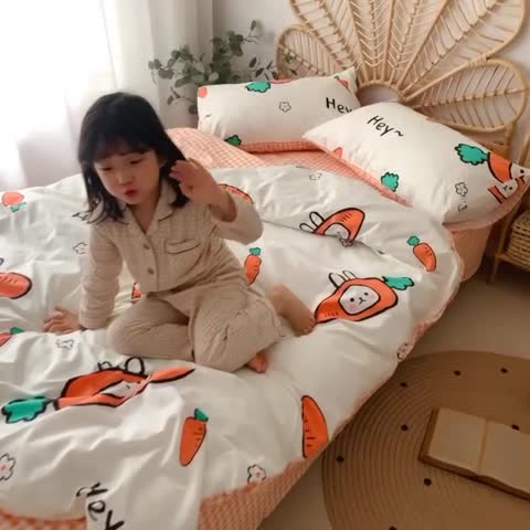 91家纺网 家纺一手货源 找家纺 星期八 2020新款13372全棉四件套 小萝卜兔