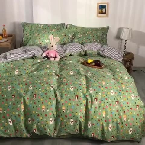 91家纺网 家纺一手货源 找家纺 眠屿 2020新款13372全棉四件套 小红帽