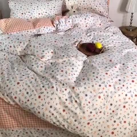 91家纺网 家纺一手货源 找家纺 眠屿 2020新款13372全棉四件套 那时花开