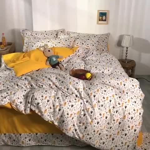 91家纺网 家纺一手货源 找家纺 眠屿 2020新款13372全棉四件套 森林里的帕丁顿
