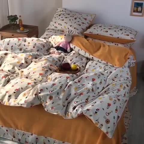 91家纺网 家纺一手货源 找家纺 眠屿 2020新款13372全棉四件套 春的遐想