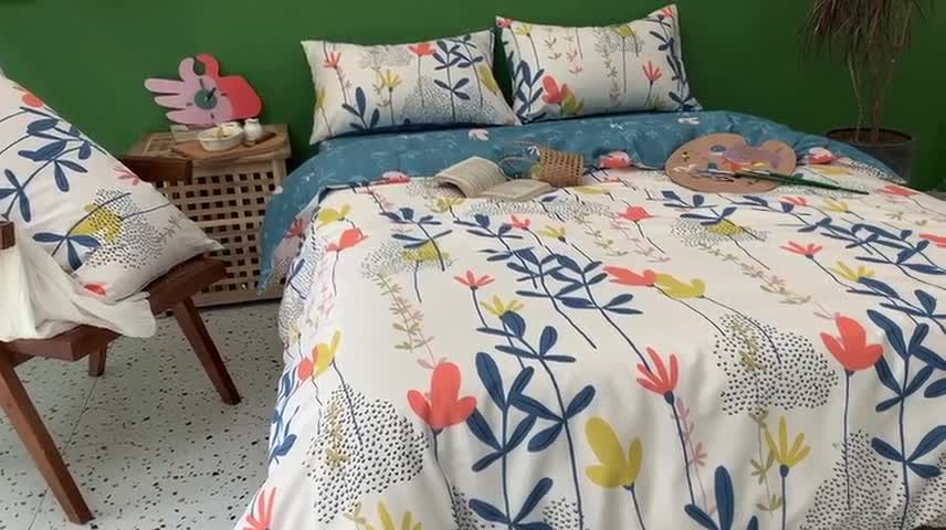 91家纺网 家纺一手货源 找家纺 时年家纺 2020新款全棉四件套小可爱系列 恋恋物语