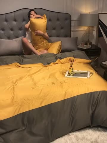 91家纺网 家纺一手货源 找家纺 （总）润缦 2020新款水洗真丝四件套双拼系列