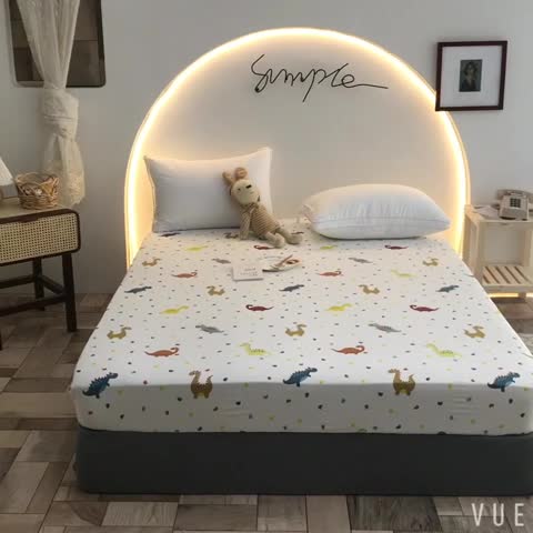 91家纺网 家纺一手货源 找家纺 甜之梦 2025新款13372单品床笠 恐龙宝贝